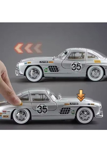 Mercedes-Benz 300 Sl Kırmızı 1954 Model Klasik Araba 1/24 Ölçek Mercedes 300SL Etiketli Araba modelleri