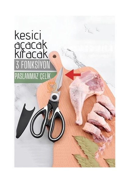 Tavuk Makası Çelik Mutfak Makası Açacak Kıracak Kesici Özelik