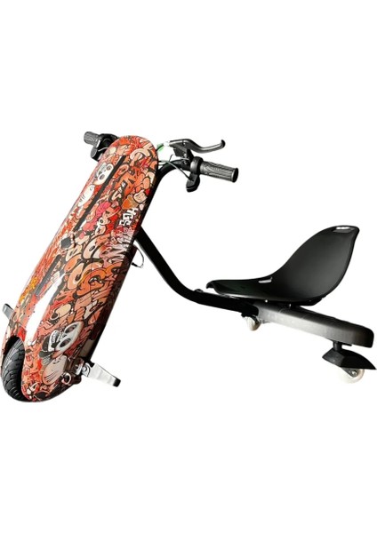 Drift Car Bluetooth Hoparlörlü Graffiti Desenli Drift Scooter Kask-Dizlik Seti Hediyeli modelleri