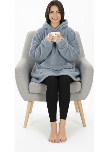 Wellsoft Kapüşonlu Giyilebilir Tv Battaniyesi Tek Kişilik Standart Beden modelleri