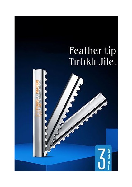 Hsnet Feather Tip Tırtıklı Ustura Jileti 3 Adet