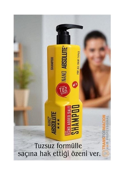 Profesyonel Nano Absolute Tuzsuz Şampuan – 1000 Ml, Tüm Saç Tipleri