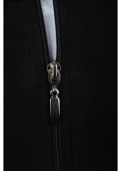 Erkek Siyah Dar Kesim Likralı Fermuarlı Süet Ceket – Mevsimlik İnce Premium Mont 2504334 fırsatları