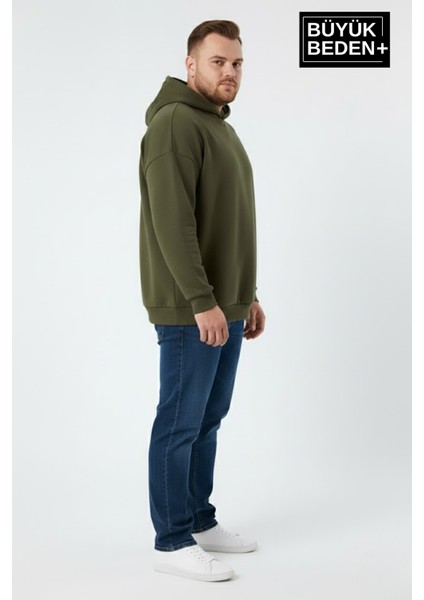 Erkek Büyük Beden Ince Kapşonlu Kollar ve Etek Ribanalı Swatshırt SPR26BSW957 modelleri