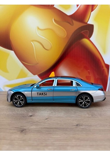 Mercedes Benz C200 Mercedes Diecast Oyuncak Taksi Araba Lüx Taksi Mavi Kapı Bagaj Kaput Açılır modelleri