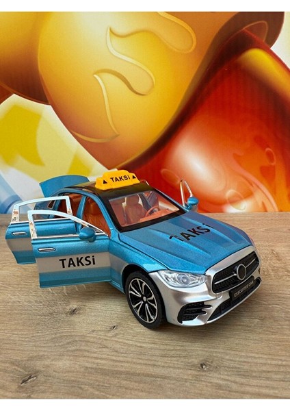 Mercedes Benz C200 Mercedes Diecast Oyuncak Taksi Araba Lüx Taksi Mavi Kapı Bagaj Kaput Açılır fırsatları