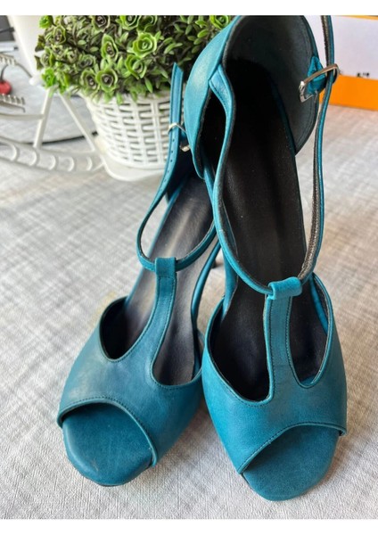 Tango Ayakkabısı Kadın 8,5 cm (13 Pont) T Model Deri Özel Üretim