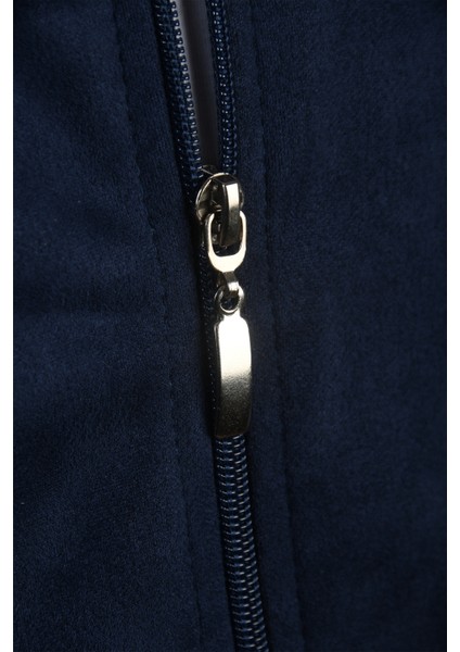 Erkek Lacivert Dar Kesim Likralı Fermuarlı Süet Ceket – Mevsimlik İnce Premium Mont 2504334 modelleri