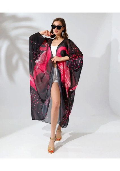 Kadın Rahat Kesim Şifon Kimono