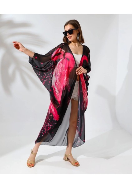 Kadın Rahat Kesim Şifon Kimono