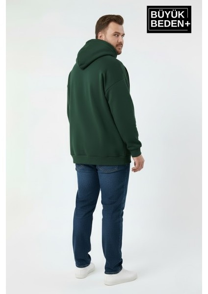 Erkek Büyük Beden Ar Baskılı Kapüşonlu Sweatshirt SPR26BSW963 fiyatları