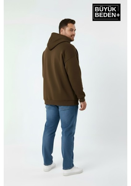 Erkek Büyük Beden New York Baskılı Kapüşonlu Sweatshirt SPR26BSW962 fiyatları