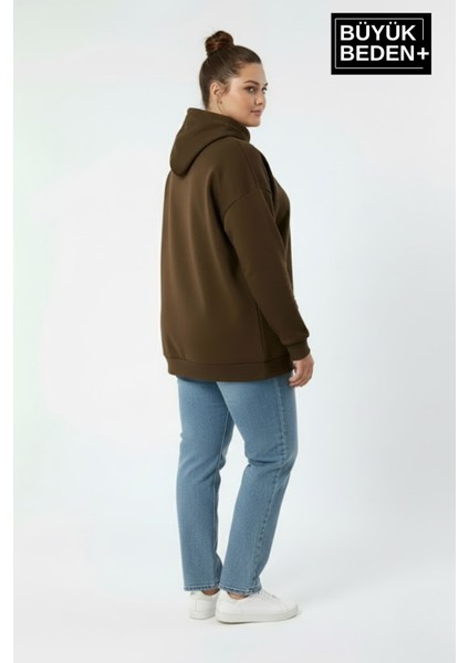 Kadın Büyük Beden Kapüşonlu Brooklyn Baskılı Sweatshirt SPR26BSWK961 fiyatları