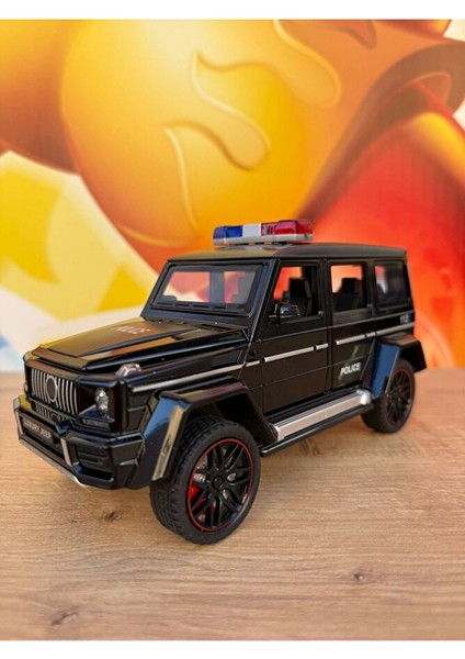 Mercedes G65 Diecast Model Araba G65 Polis Arabası Sesli Işıklı Açılan Bagaj Kapı Kaput Süspansiyon