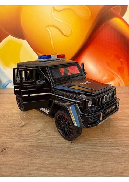 Mercedes G65 Diecast Model Araba G65 Polis Arabası Sesli Işıklı Açılan Bagaj Kapı Kaput Süspansiyon fırsatları
