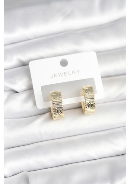 Pirinç Gold Renk Halka Kadın Küpe