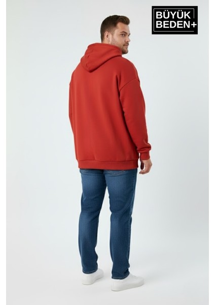 Erkek Büyük Beden Kapüşonlu Orta Brooklyn Baskılı Sweatshirt SPR26BSW961 fiyatları