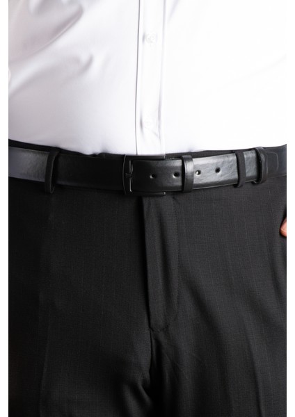 Erkek Siyah Suni Deri Kemer 3,5 cm modelleri