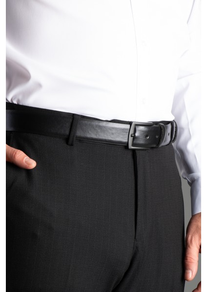 Erkek Siyah Suni Deri Kemer 3,5 cm fırsatları