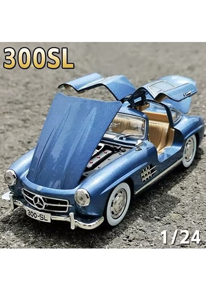 Mercedes-Benz 300 Sl Mavi 1954 Model Klasik Araba 1/24 Ölçek Mercedes 300SL Mavi fırsatları