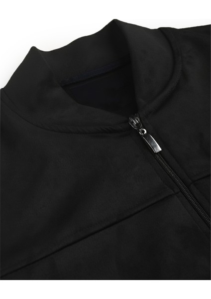 Dar Kesim Likralı Fermuarlı Süet Kumaş Ceket Ince Mont 2504334 fırsatları