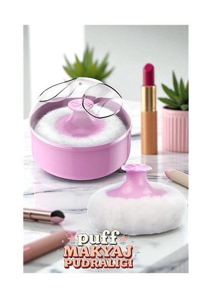 Hsnet Makyaj Pudralığı - Puff Pudralık - Makyaj Pudrası Pufu