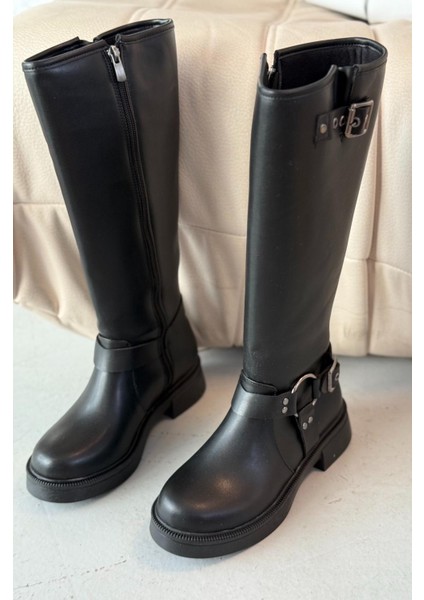 Nylix Siyah Toka Aksesuarlı Fermuarlı Günlük Kadın Çizme fiyatları