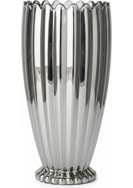 Lüks Füme / Gold Cam Dekoratif Vazo Modern Salon ve Masa Üstü Aksesuarı 22 cm