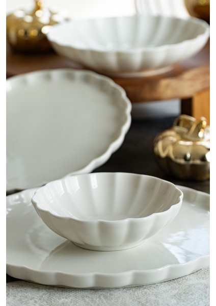 Lyon 24 Parça Porselen Yemek Takımı Beyaz