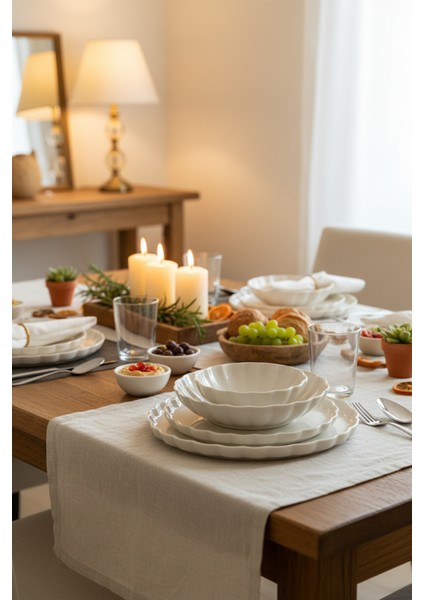 Lyon 24 Parça Porselen Yemek Takımı Beyaz fiyatları