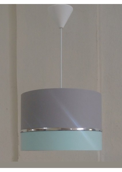 Gri Yeşil M-719 Kumaş Kaplama 2.li Set Yatak Odası Genç ve Çocuk Odası Avize ve Abajur Seti fiyatları