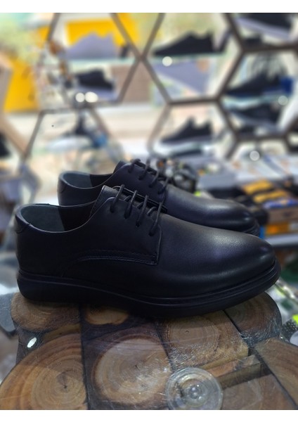 Siyah Deri Hafif Taban Mevsimlik Klasik Erkek Ayakkabı