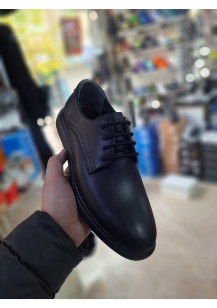 Siyah Deri Hafif Taban Mevsimlik Klasik Erkek Ayakkabı fırsatları