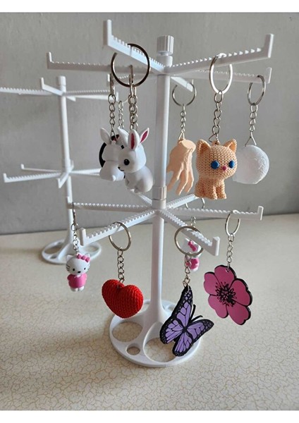 Döner Anahtarlık Standı Beyaz Renk – Masaüstü Sergileme ve Düzenleme Aparatı Beyaz Renk fırsatları