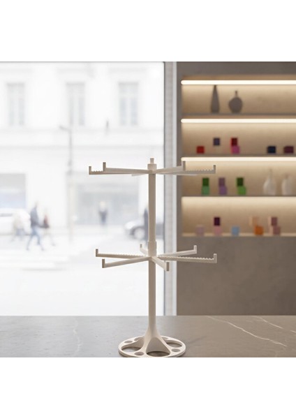 Döner Anahtarlık Standı Beyaz Renk – Masaüstü Sergileme ve Düzenleme Aparatı Beyaz Renk modelleri