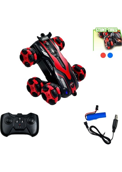 Dublör Araba Uzaktan Kumandalı Full Fonksiyon 6 Tekerli Şarjlı Akrobat Oyuncak Arazi Araba 19 Cm. fırsatları