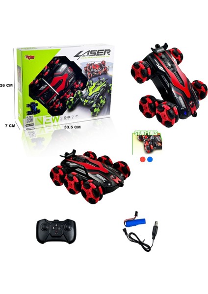 Dublör Araba Uzaktan Kumandalı Full Fonksiyon 6 Tekerli Şarjlı Akrobat Oyuncak Arazi Araba 19 Cm. indirimleri