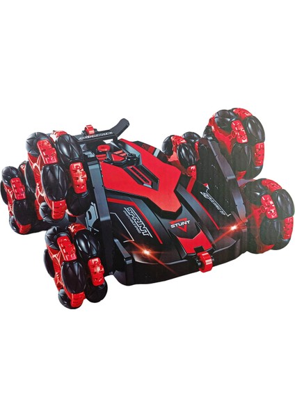 Dublör Araba Uzaktan Kumandalı Full Fonksiyon 6 Tekerli Şarjlı Akrobat Oyuncak Arazi Araba 19 Cm.