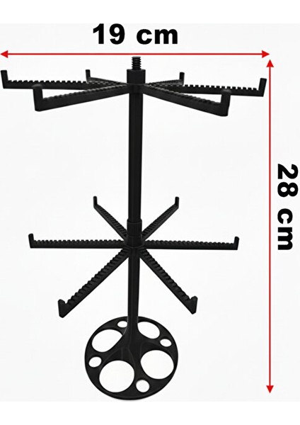 Döner Anahtarlık Standı Siyah Renk – Masaüstü Sergileme ve Düzenleme Aparatı Siyah Renk