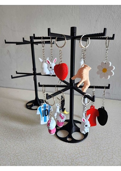 Döner Anahtarlık Standı Siyah Renk – Masaüstü Sergileme ve Düzenleme Aparatı Siyah Renk fiyatları