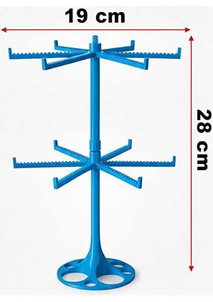 Mavi Döner Anahtarlık Standı – Masaüstü Sergileme ve Düzenleme Aparatı