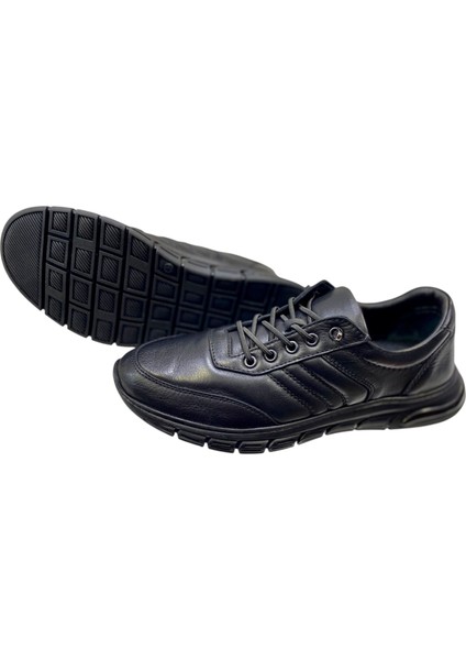 Erkek Makosen Lastik Bağcıklı Iç ve Dış Yüzey Deri Kauçuk Taban GÜNLÜK-610-SİYAHH fiyatları