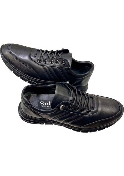 Erkek Makosen Lastik Bağcıklı Iç ve Dış Yüzey Deri Kauçuk Taban GÜNLÜK-610-SİYAHH indirimleri