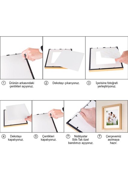 Sök-Tak Paspartulu 14×14 cm Pola Kare Fotoğraf Çerçevesi 3'lü Paket - Ahşap Renk fırsatları