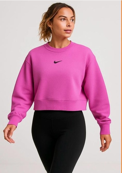 Sportswear Collection Essentials Oversized Kadın Sweatshirt Pembe modelleri