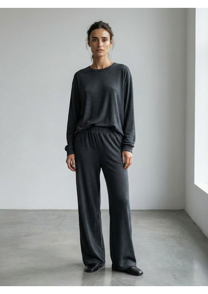 Kadın Modal Kumaş Takım Antrasit