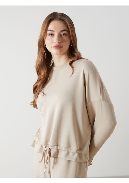 Yeni Sezon Bisiklet Yaka Kadın Sweatshirt