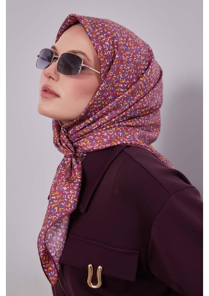 Pembe Mini Yazı Detayi Twill Ipek EŞARP-0926 fiyatları