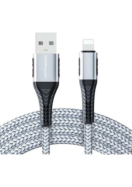 MYT09 DC33 USB 3.0 To Lightning 1m Tel Örgü 60W Kablo - Gümüş