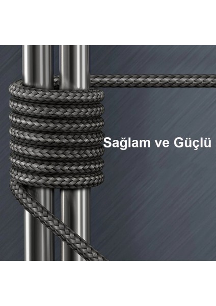 MYT09 DC33 USB 3.0 To Lightning 1m Tel Örgü 60W Kablo - Gümüş